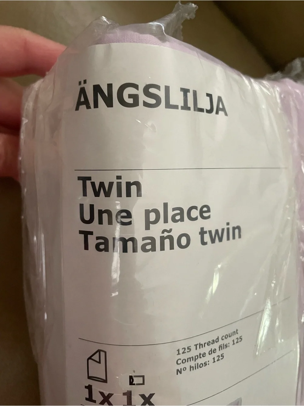 Ikea READ! ANGSLILJA Twin Sheet Cover with One Pillowcase Bed Set Light Purple
